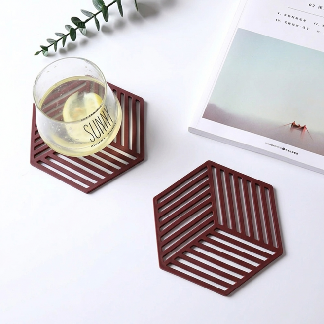 아바스 실리콘 냄비 받침 받침대, 1개, 와인