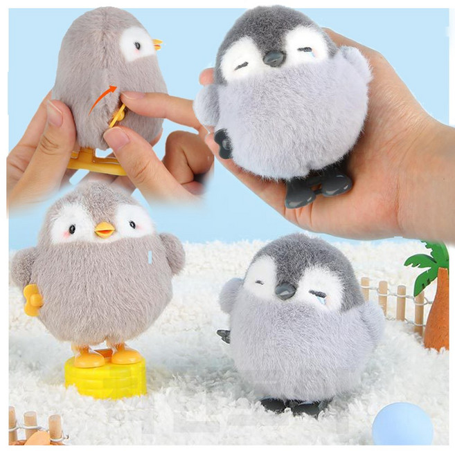 귀여운 펭귄 태엽 워킹 인형 키링 가방고리 장식