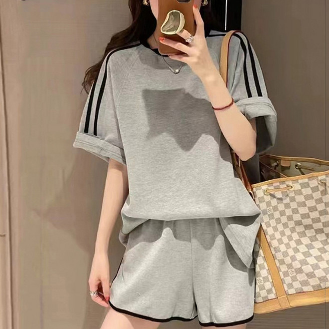 스타일닥터 여름 트레이닝복 세트 여자 와이드 러닝 패션 반팔+반바지 투피스