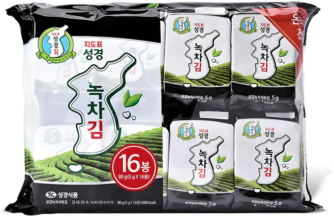 지도표성경 녹차 식탁김, 80g, 1개