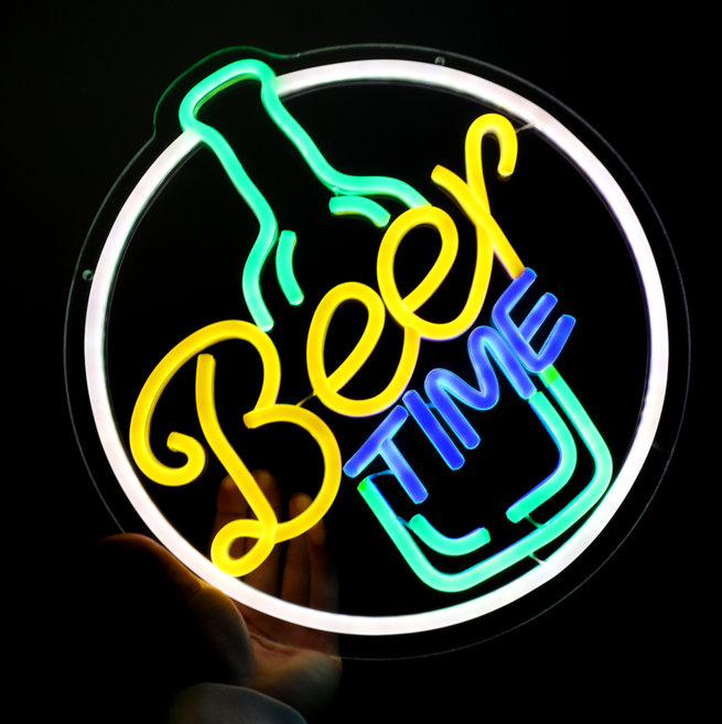 LED 네온사인 간판 호프집 Beer 35*33 cm 무드등 장식등 밝기를 조절할 수 있습니다, BF-5V005