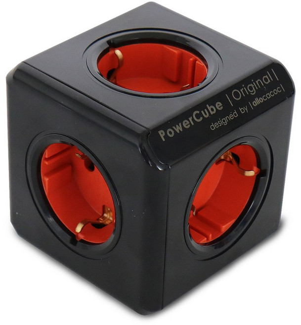파워존 멀티탭 컬러파워큐브 오리지널 5구 블랙, 1개, 1cm
