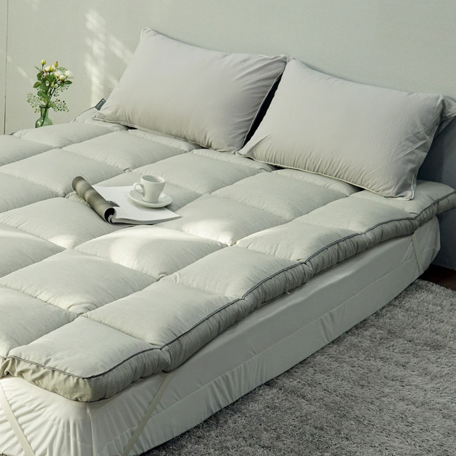 도톰한 5cm 멜란지 순면 모달 사계절 각토퍼 알러지케어 진드기케어 사계절용, 그레이