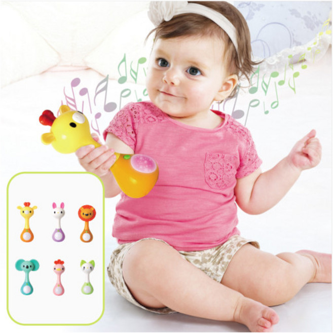 [홀라] 미니 래틀/치발기 오감만족 딸랑이/6종1택, 미니 래틀_닭, 1개