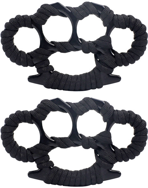 투데이리빙 1+1 손이 편한 호신용 고강도 너클 자기 방어 손가락 링 가드 핑거 안전 반지 무기 호신 용품, R99970B, 블랙, 2개