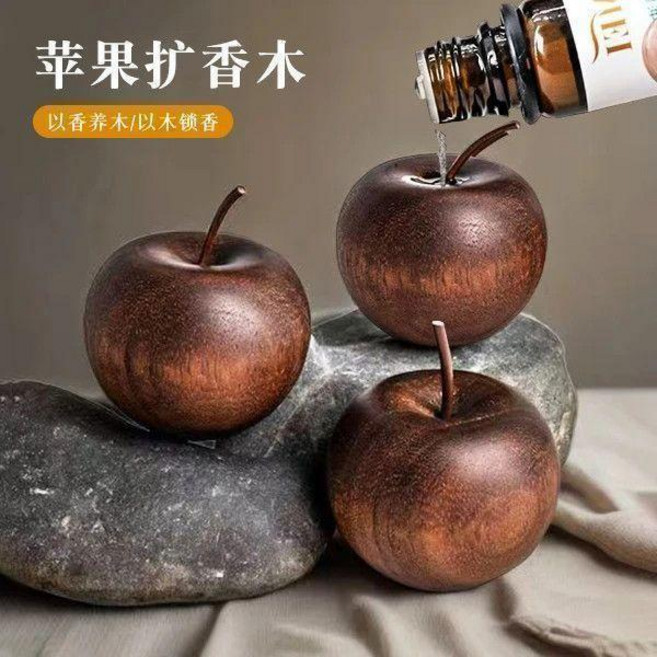 蘋果擴香木 天然實木香薰擺件, 1個, 特惠擴香擺件,工藝：2個天然實木氛圍感拉滿8
