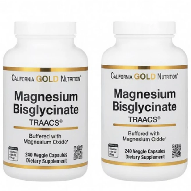 캘리포니아 골드 뉴트리션 California Gold Nutrition 마그네슘 식물성 240캡슐, 240정, 2개 - 쿠팡