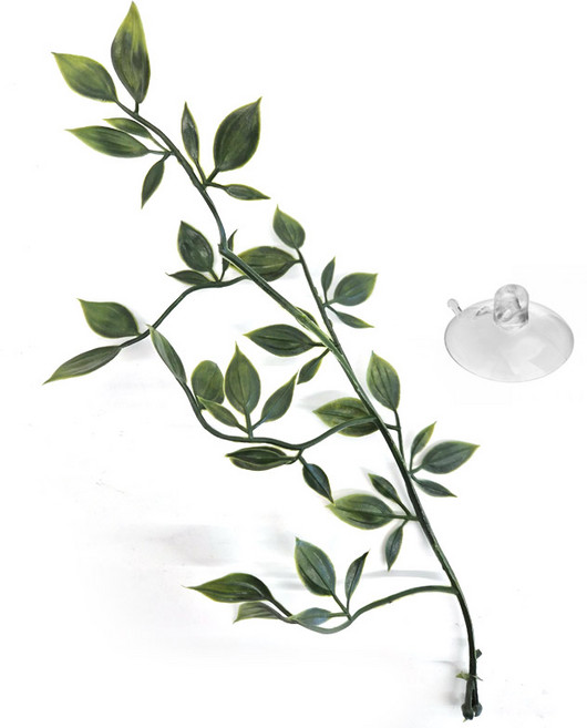 나뭇잎 넝쿨 크레스티드게코 도마뱀 양서류 파충류 사육장 꾸미기 인조풀 인조나뭇잎, 1개, 작은잎새