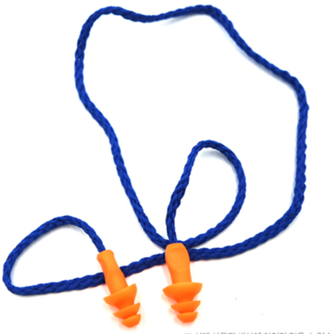 끈달린 실리콘 귀마개 이어플러그 수면필수품 실리콘귀마개 끈달린귀마개 소음차단귀마개, 1개, 1쌍