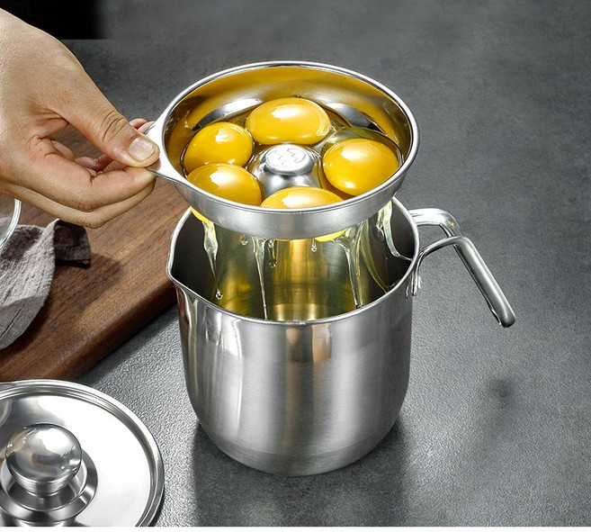 [실버플라워]계란 노른자분리기 대용량 달걀흰자 노른자 분리기 304 스테인레스, 1개