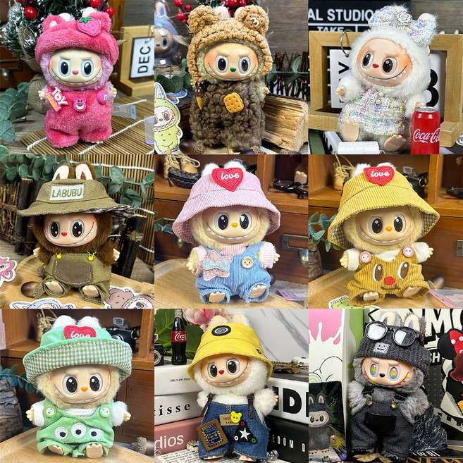 라부부 럭셔리 인형옷 1/2/3세대 모음전(15cm~17cm/인형미포함)/팝마트 지드래곤 GD 의상 악세서리 꾸미기 키링, 작은별, 1개