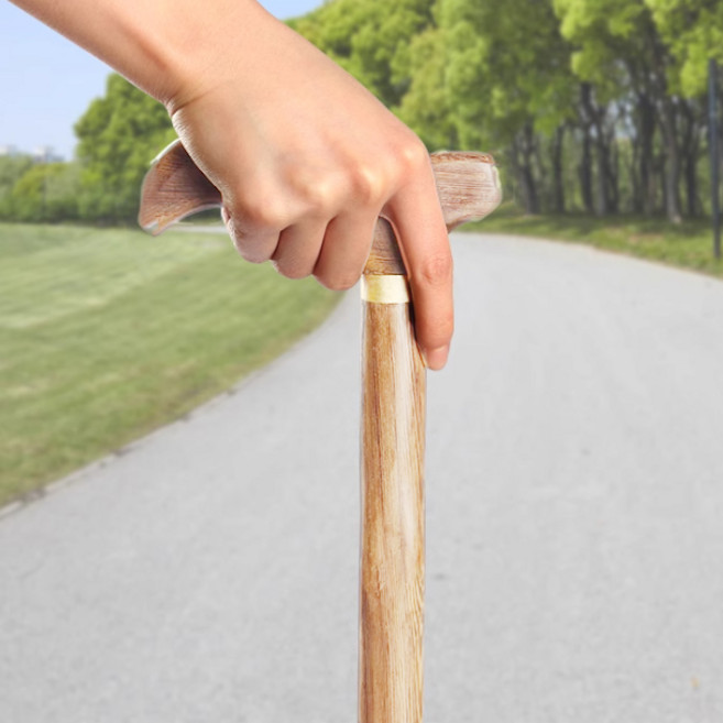 나무 지팡이 원목 고급 T자형, 우드, 1개, 우드