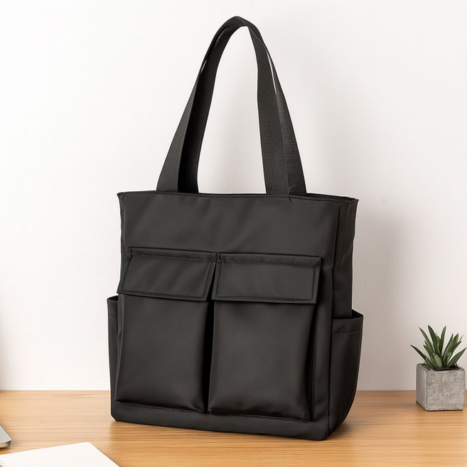 주니지니네 대용량 포켓 토트백 학생용 캐주얼 숄더백 다용도 노트북 수납가방