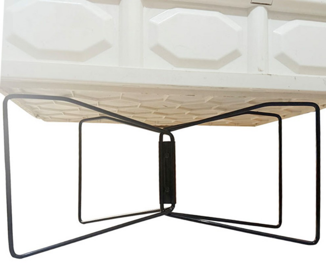 캠핑 멀티스탠드 아이스박스 팬히터 수납박스 거치대 받침대 L사이즈, 1개, 1단, 블랙