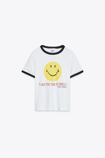 ZARA 자라 프린팅 라운드넥 반팔 티셔츠 3253375