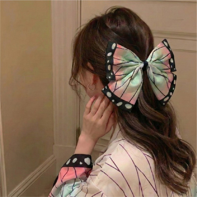 시노부 나비 머리핀 리본 집게핀 귀멸의칼날 충주 데일리