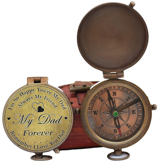 WOANIN Nautical Vintage Compass - Engraved Personalized Compass Best Dad for Father/Father’s Birt