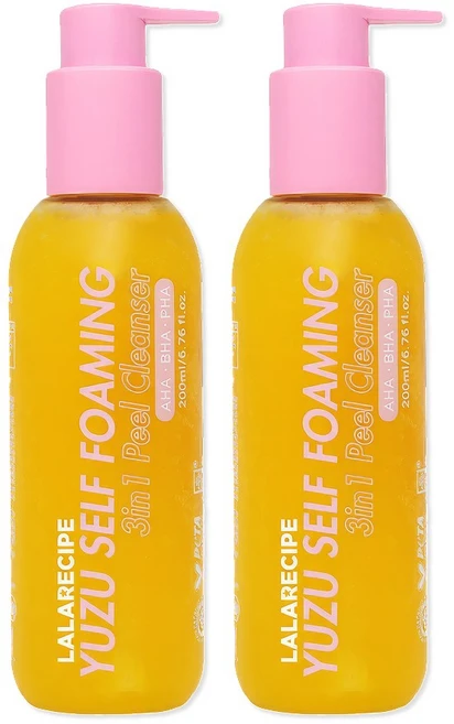라라레서피 유자 셀프포밍 쓰리인원 필 클렌저, 2개, 200ml - 쿠팡