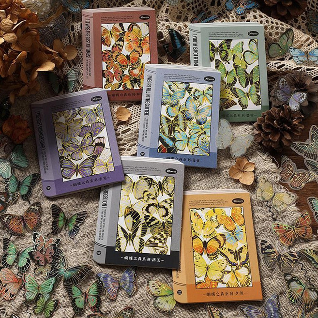 빈티지 나비 금박 다꾸 스티커 다이어리꾸미기, 나비 B (ST-3394)