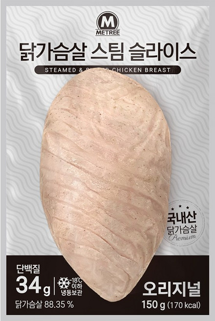 미트리 닭가슴살 스팀 슬라이스 오리지널, 150g, 8개