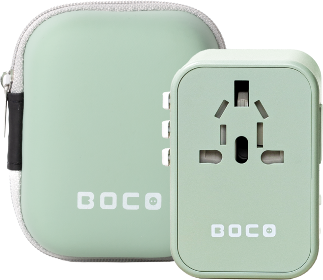 보코 5포트 C타입 초고속충전 PD35W 해외 여행용 멀티어댑터, 그린, 1개