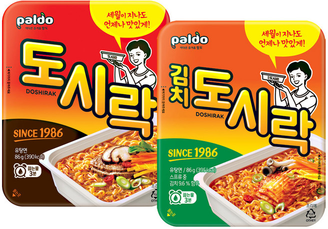 팔도 컵라면 도시락 12입+김치도시락 12입, 24개