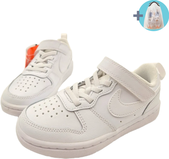 나이키 주니어 운동화 올화이트 편안한 밸크로 키즈 어린이 스니커즈 신발주머니 증정