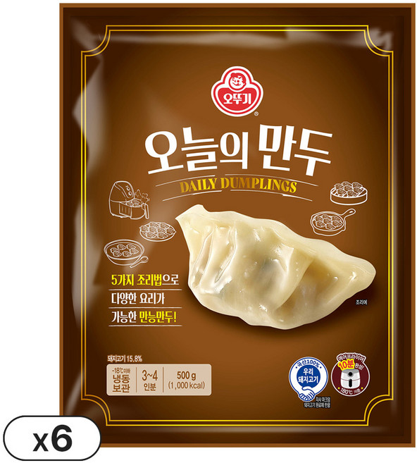 오뚜기 오늘의 만두 500g 6개