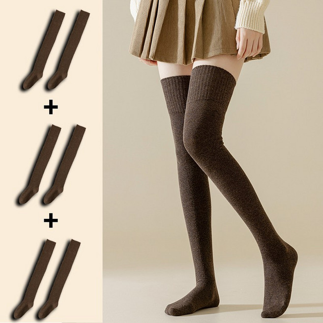 올라이프지 골프 베이직 롱 오버 니삭스 여성 하이 허벅지양말 3켤레