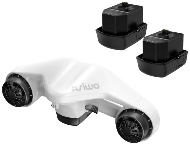 컴투스 수중스쿠터 S1 다이빙 전동 부스터 스노쿨링 듀얼 모터 추진기 워터 스쿠터, 화이트 스쿠터 + 배터리 2