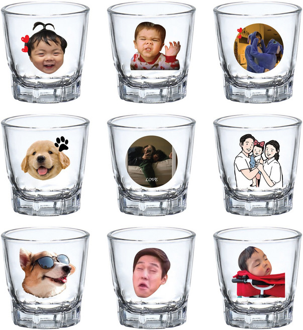 인생술잔 주문제작 커스텀 소주잔 사진소주잔 포토 커플 우정 집들이선물, 1개