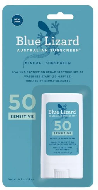 산화아연 SPF 50+ 방수 UVA UVB 보호 기능이 있는 블루 리자드 민감 미네랄 자외선 차단 스틱 무향 0.5온스, 0.5 Ounce (Pack of 1), 1개 - 쿠팡