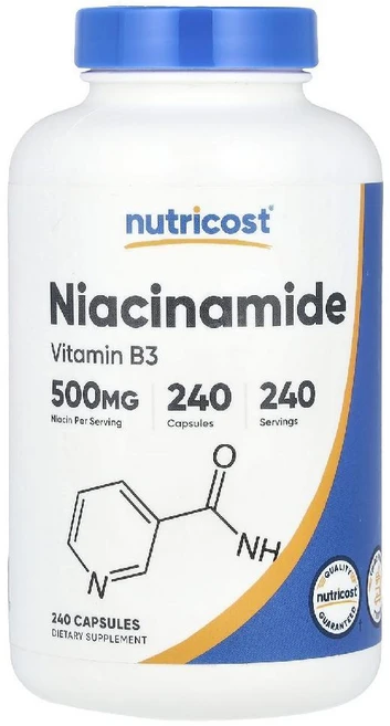 뉴트리코스트 나이아신 니아신 아마이드 아미드 500mg 240캡슐 Niacinamide, 240정, 240정 - 쿠팡