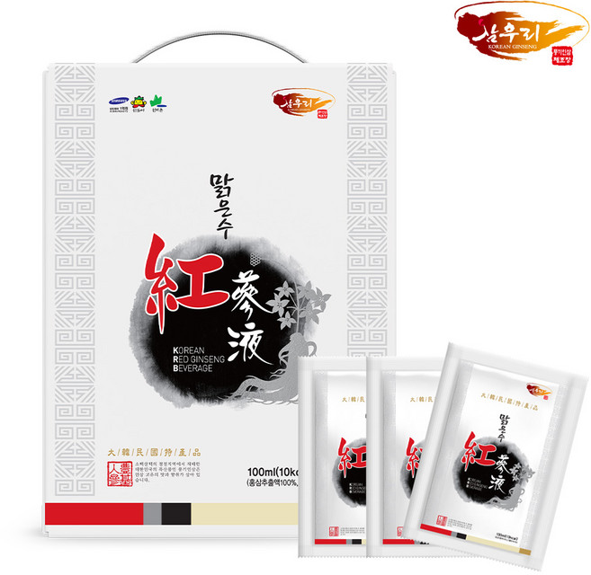 삼우리 홍삼진액 맑은수 홍삼 농축액 액기스 100ml * 60포, 60포 * 1box, 1개