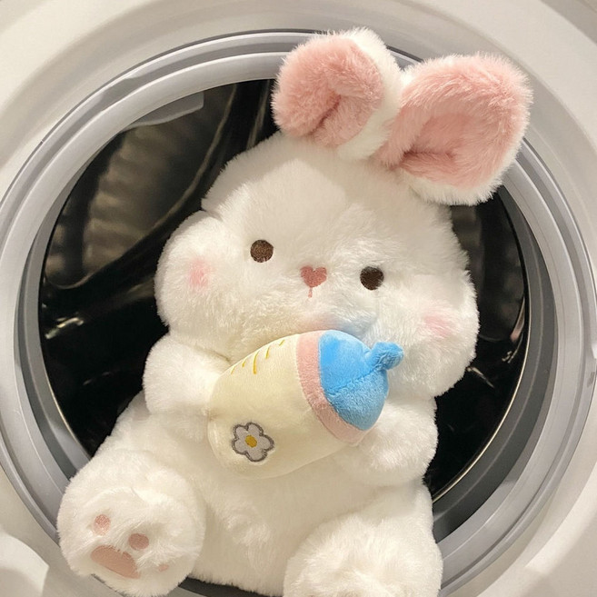 奶瓶兔子毛絨玩具 寵物伴睡娃娃, 奶瓶兔子, 1個, 39cm