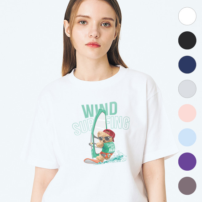 면티 화이트 베르디베어 남자 여자 반팔 티셔츠