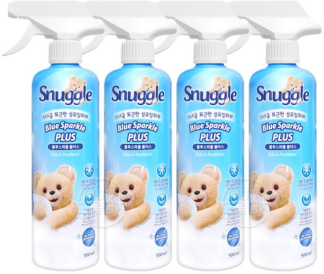 스너글 블루스파클플러스 섬유탈취제 500ml X 4입 1개, 4개
