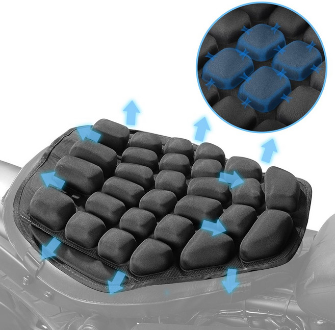충격 흡수 4D 오토바이 쿨시트 쿠션, 1개