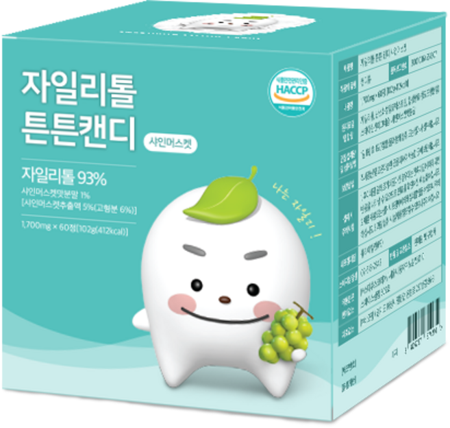 국내생산 자일리톨 튼튼캔디 샤인머스켓 개별포장, 1개, 102g