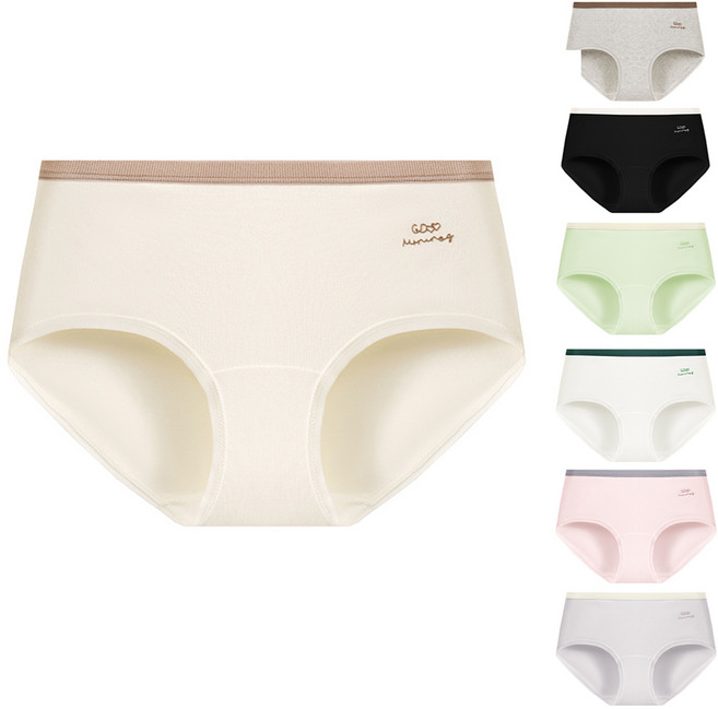 르브니 순면 주니어팬티 7p 요일 학생 삼각 무지 심리스 여아팬티