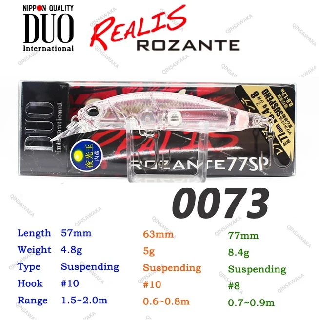 일본산 듀오 레알리스 로잔테 77SP 8.4g / 5g 서스펜딩 트라우트 배스 루어 미노우 바닷물 트위치, 02 77SP 8.4g, 04 ROZANTE  0073
