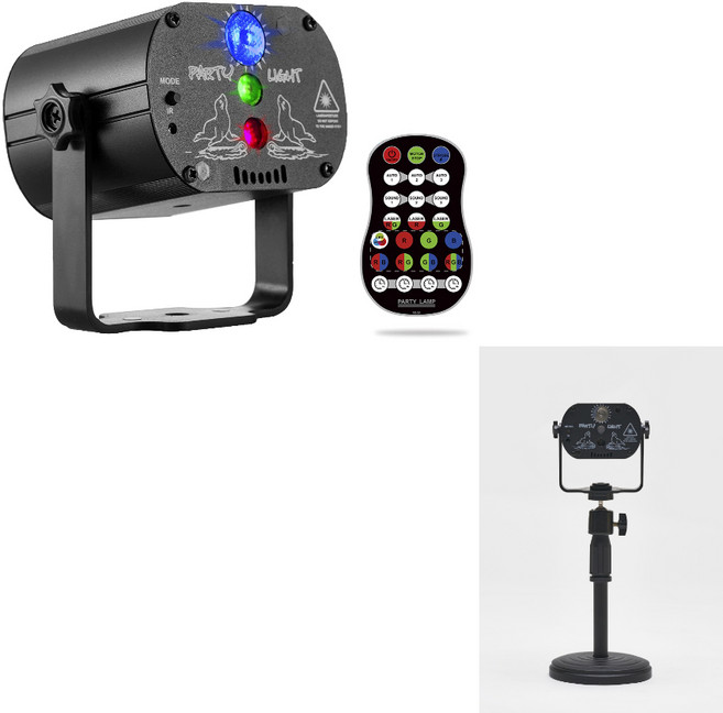 미러볼 사이키 조명 가정용 나이트 클럽 LED 노래방 무대 홈파티 휴대용, 사이키조명 단품(블랙)+거치대A