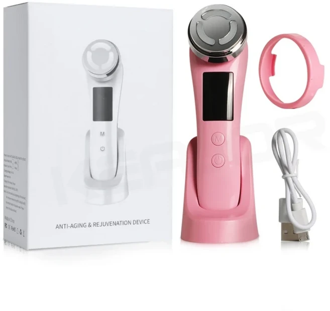 얼굴 마사지 RF 얼굴 고주파 고주파 얼굴 리프팅 EMS 얼굴 미세 전류 리프트 피부 강화 장치, 02 pink