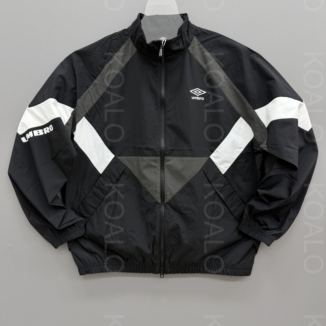 엄브로 팝러쉬 컬러블럭 스탠넥 바람막이 자켓 26SS 셋업 (블랙)