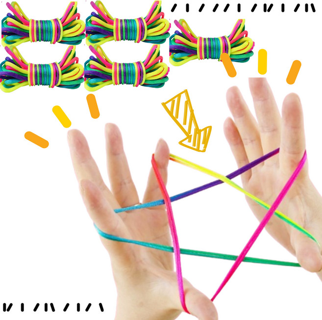 연하맘 무지개 실뜨기 실 추억놀이, 5개, 알록달록