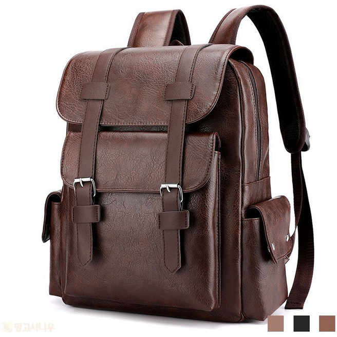 Asure 남성 가죽 백팩 직장인 통근 가방 대용량 노트북 방수 백팩