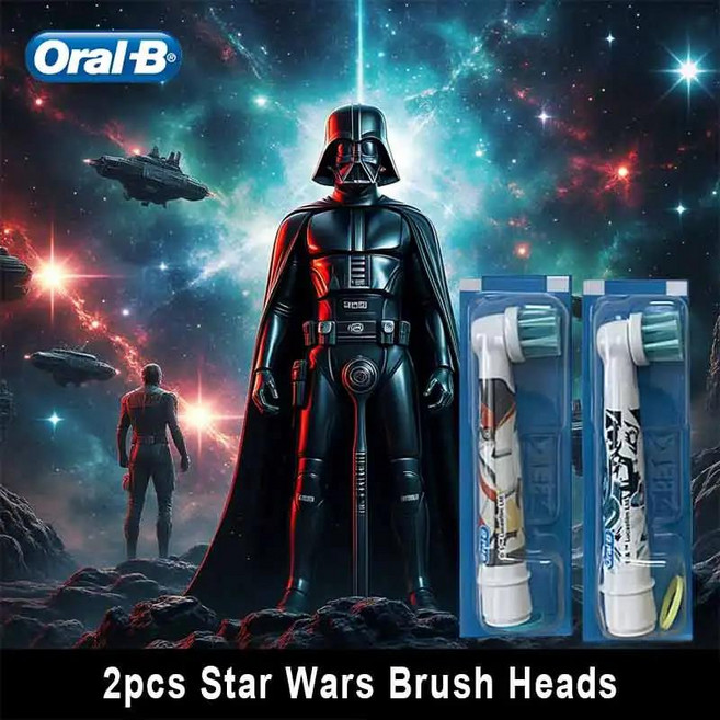 구강 B EB10 스타 워즈 브러시 헤드 어린이를위한 작은 둥근 머리 전동 칫솔 치아 청소 교체 소프트 브리스, 06 2pcs Star Wars
