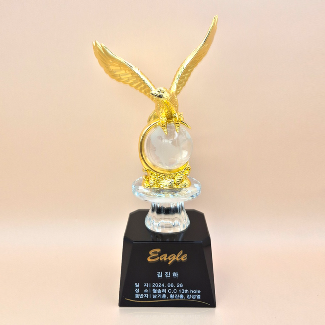 상패팡팡 골프트로피 홀인원트로피 싱글패 이글패 홀인원기념패 홀인원패011, 1개, 골드