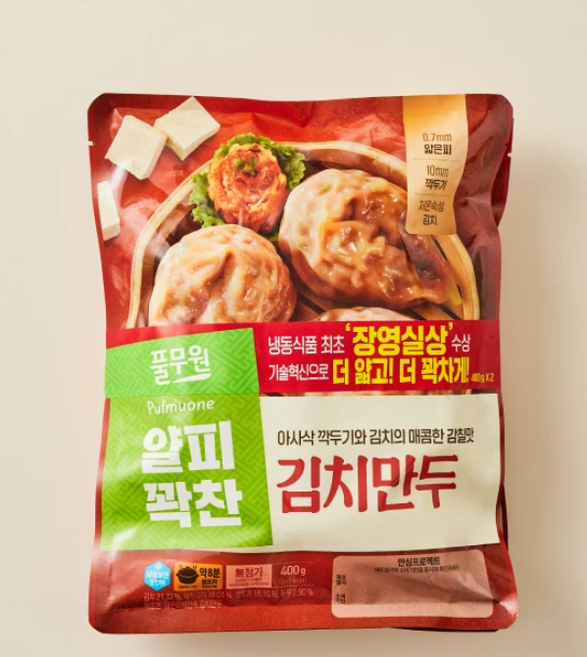 풀무원 얇은피꽉찬속 김치만두 400g 2개