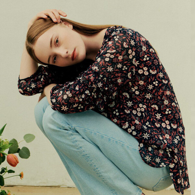 [마르조][1종] 도비 쉬폰 블라우스_QBSFB011